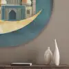 Moskee - Halve maan - Goud - Ramadan - Islamitische Akoestische PET Vilt - Rond klein -sfeer5_closeup