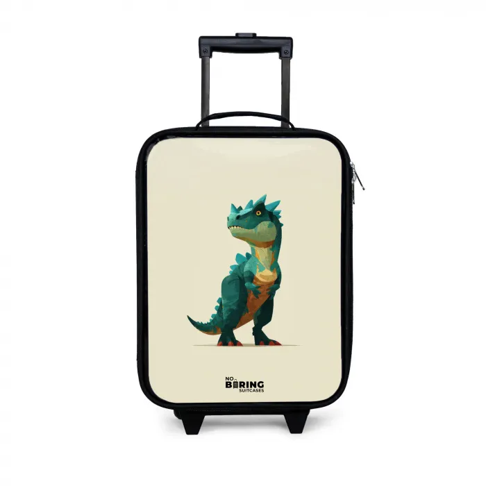 Dino - Dier - Groen Kinderkoffer - Zwart klein -3d
