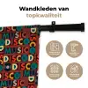 Bruin - Retro - Disco - Patroon Wandkleed katoen klein 269 -sfeer2