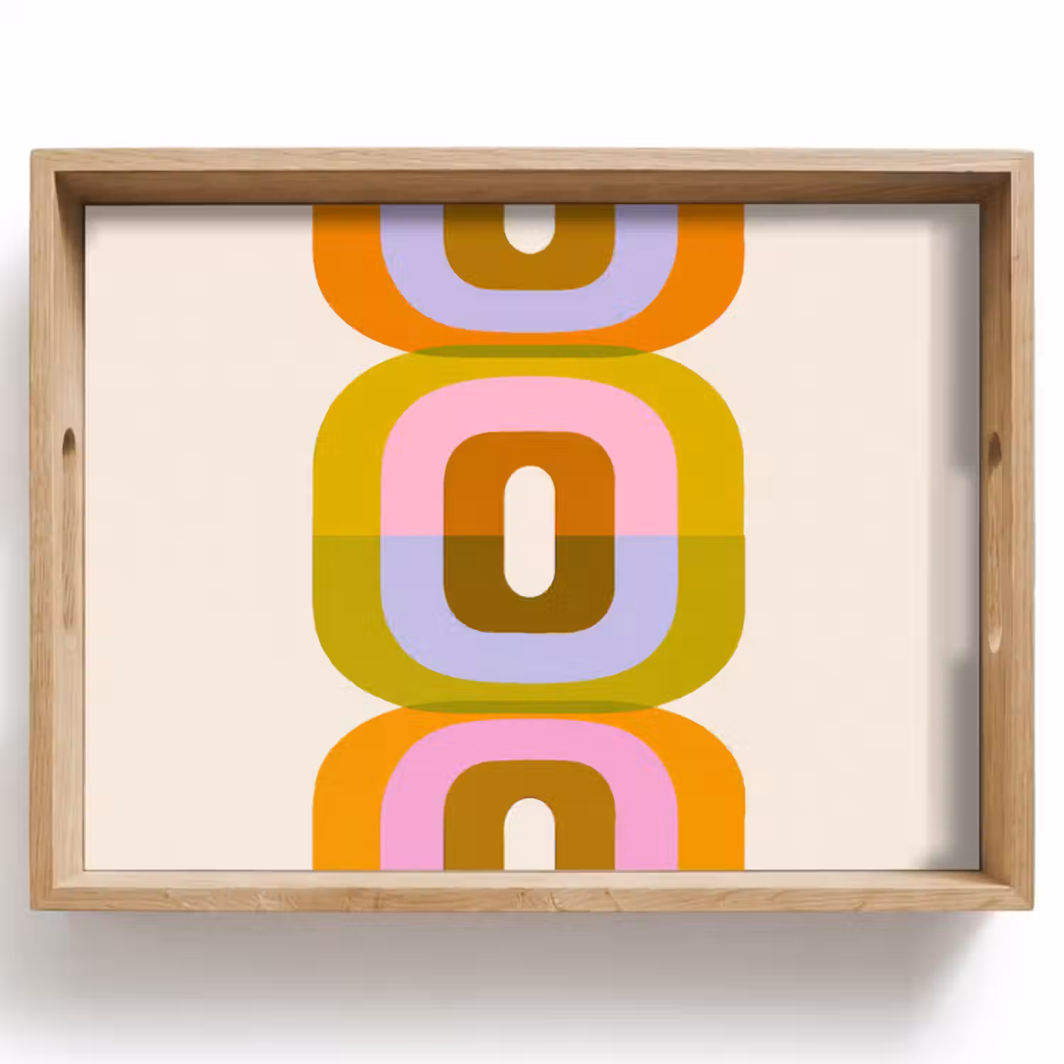 Dienblad - Stapel - Vormen - Geblokt - Oranje