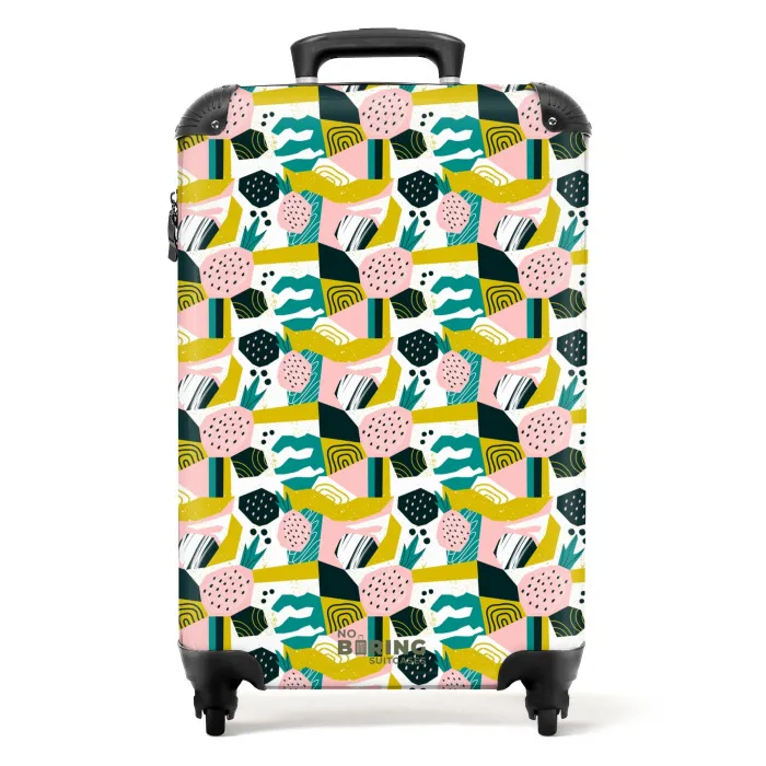 Fruitige jungle collage NBS - Handbagage koffer - Kinderen Unisex middel -productfoto_recht
