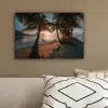 Palmbomen - Hangmat - Strand - Zonsondergang canvas 2cm klein -sfeer3