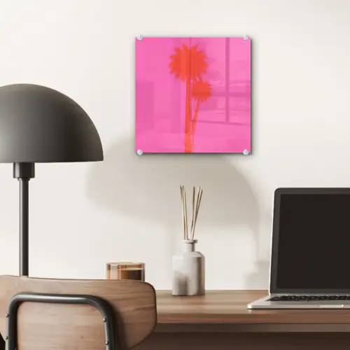 Palmbomen - Modern - Roze plexiglas 5mm klein -sfeer6