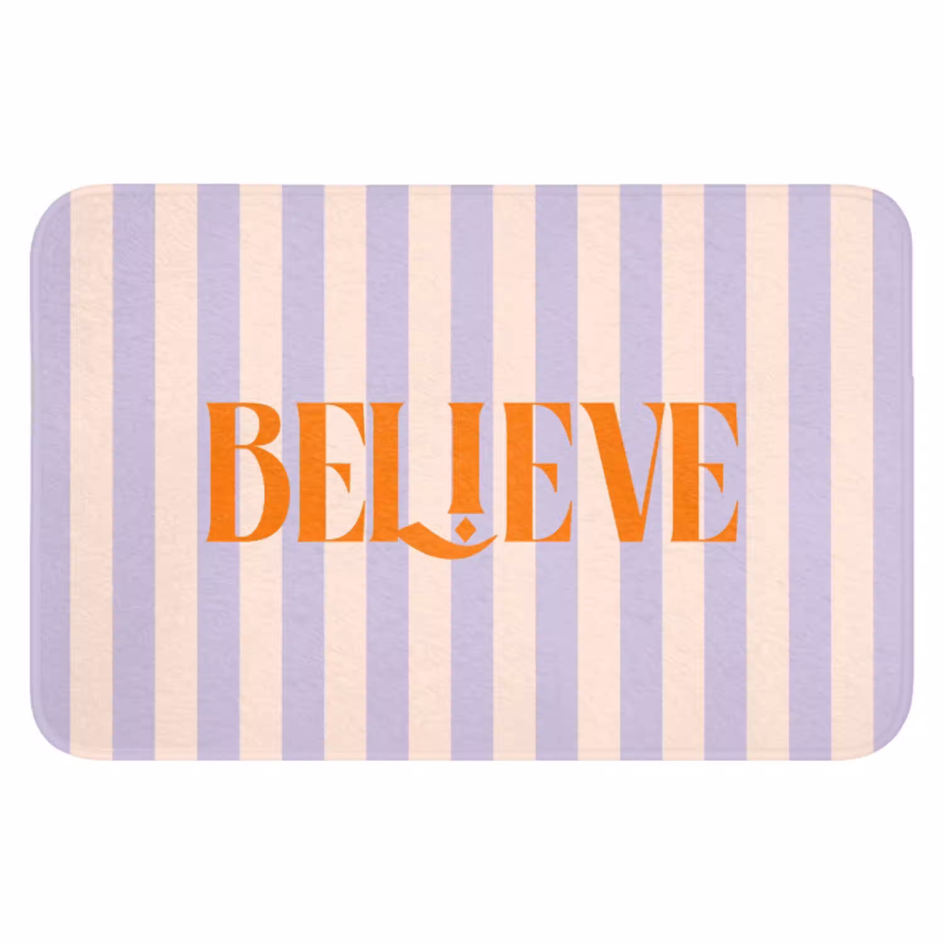 Lila - Oranje - Strepen - Believe WCmat klein -3d