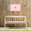 Grl pwr - Bliksem - Roze Tuinposter op houten frame 2 cm dik klein -sfeer4