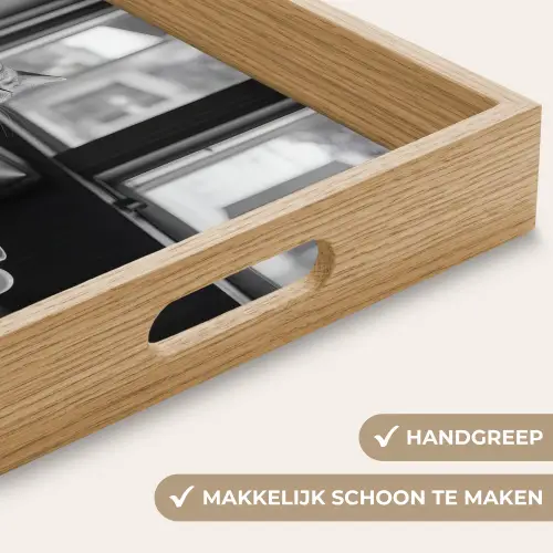 Kat - Koffie - Brood - Zwart Dienblad Rechthoek middel -USP_HandgreepNL