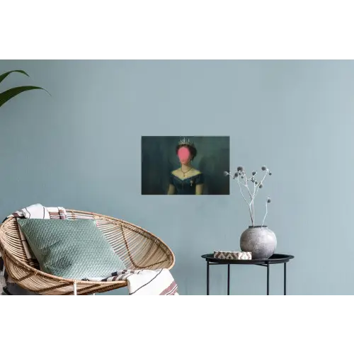Kroon - Roze druipend verf - Portret Muursticker klein -plant