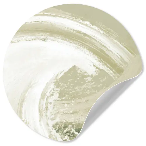 Abstract - Penseelstreken - Golven - Groen Wandcirkel behangsticker klein -3d