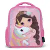 Meisje - Eenhoorn - Glitter Kinderrugzak - Roze middel -3d
