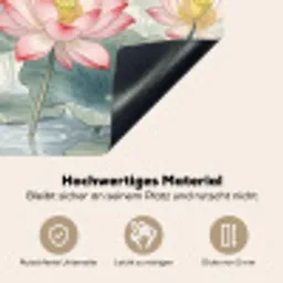 Aquarel - Lotusbloemen - Kleurrijk Inductie beschemer met haakjes klein -ky-onderkant-de