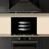 Haring - Vissen - Zwart keuken achterwand spatscherm klein -sfeer1