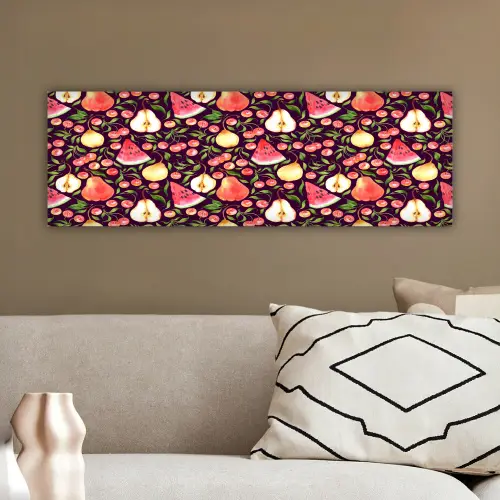Donker - Bladeren - Fruit - Patroon canvas 2cm klein 828 -sfeer3