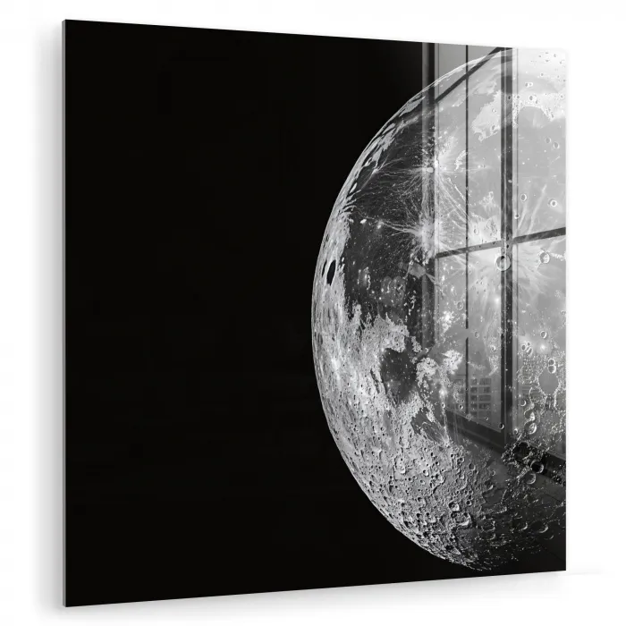 Close-up - Maan - Wit - Textuur plexiglas 5mm klein -zzzproduct_nieuw
