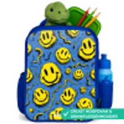 Smiley - Geel - Blauw Kinderrugzak - Blauw middel -inhoud_NL