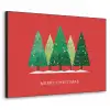 Minimalistisch - Kerstbomen - Rood - Sneeuw Textielframe zwart klein -3d