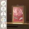 Sierlijk - Bloem - Roze - Glazen Light Box met kabel (Tafellamp) klein -USP_NL