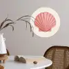 Schelp - Roze - Ribbels Wandcirkel behangsticker klein -sfeer3