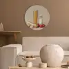 Spaghetti - Melk - Tomaten - Eieren - Brood Akoestische PET Vilt - Rond klein -sfeer1