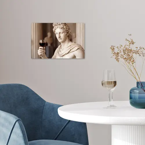 Klassiek - Marmer - Wijn poster papier klein -sfeer3