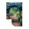 Doorkijk - Bloemen - Hortensia - Pad Muursticker klein -3d