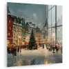 Kerstsfeer - Stadsplein - Kleurrijk plexiglas 5mm klein -zzzproduct_nieuw