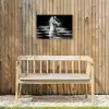 Paard - Hout - Schaalbord - Zwart Tuinposter op houten frame 2 cm dik klein -sfeer4