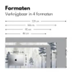 Bos - Bomen - Mist - Natuur - Illustratie - Grijs Muismat XXL klein -sfeer5