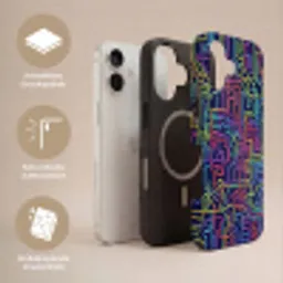 Retro - Abstract - Neon Toughcase MagSafe Apple iPhone 17 klein -USP_Lagen_DE