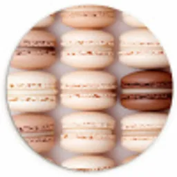 Macarons - Beige - Bruin KitchenYeah - Keuken - Wandcirkel Forex klein -3d