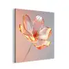 Glazen - Bloem - Roze aluminium wit klein -3d