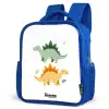 Dinos - Dieren - Groen - Oranje Kinderrugzak - Blauw middel -schuin