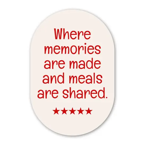 Quote - Sterren - Rood - Memories Wandcirkel Ovaal Forex klein -3d