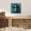 Vrouw - Bloemen - Vlinders - Blauw - Abstract plexiglas 5mm klein -sfeer4