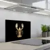 Kreeft - Goud - Textuur - Zwart keuken achterwand spatscherm klein -3d_schuin