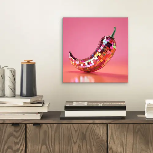 Peper - Disco - Rood - Glitter aluminium wit klein -sfeer1