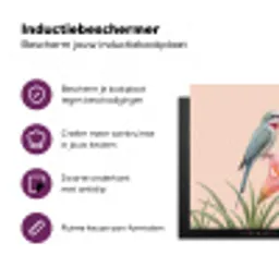Vogel - Bloem - Natuur - Roze Inductie beschermer vinyl 3mm middel -zzzzzzz-cc-usp