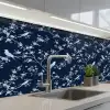 Grafisch - Bloesemtak - Blauw keuken achterwand 2 middel 871 -3d_schuin