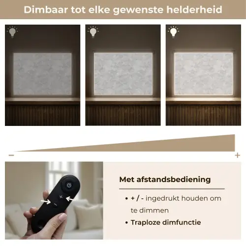 Grijs - Marmer - Mat Light Box met batterij (Wandlamp) middel 907 -USP_dimbaarNL