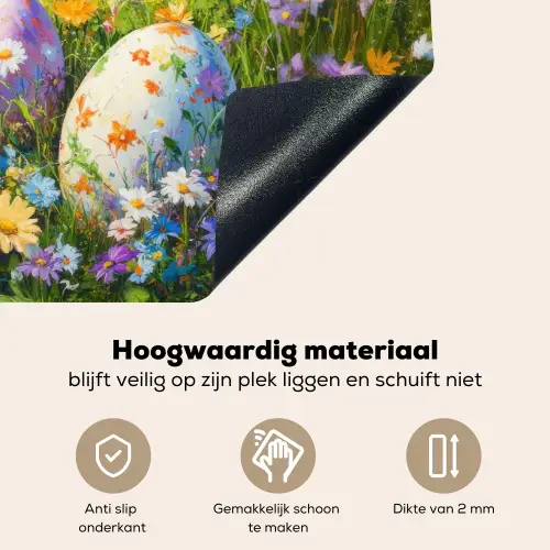 Grasveld - Eieren - Bloemen Inductie beschemer met haakjes klein -ky-onderkant-nl
