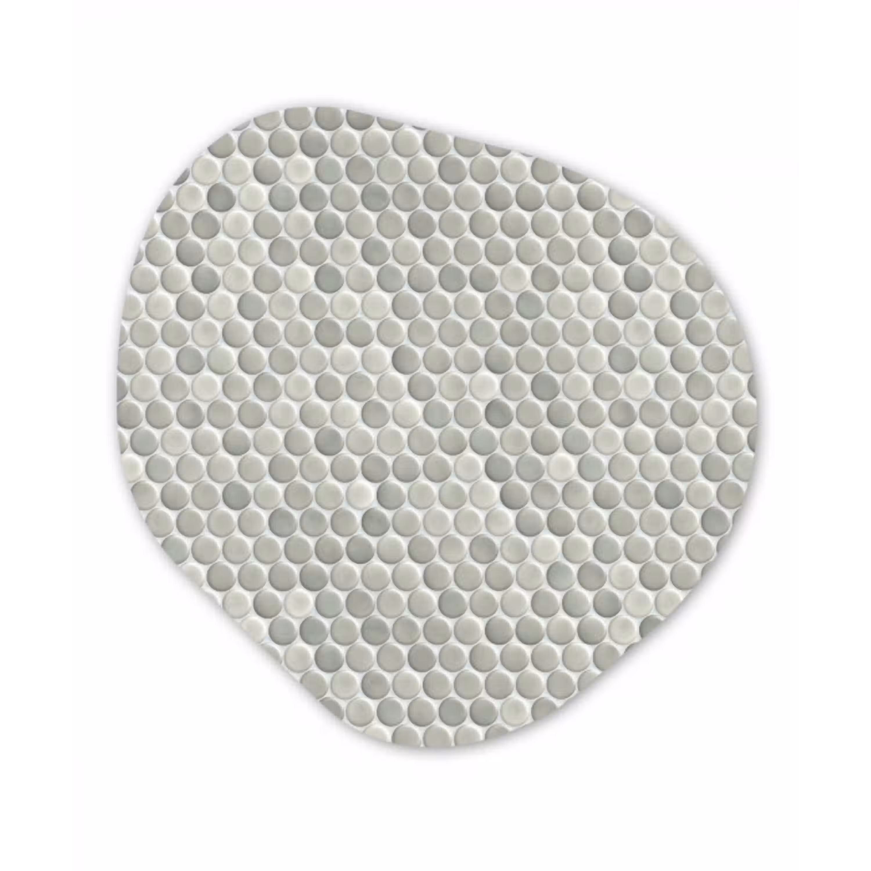 Penny - Mozaïek - Lichtgrijs Wandcirkel Organisch Forex 3mm klein 629 -3d