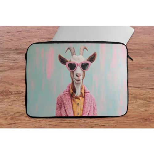 Zonnebril - Roze - Geit - Horen laptophoes neopreen klein -tafel
