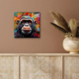 Chimpansee - Graffiti - Kleurrijk aluminium wit klein -sfeer4