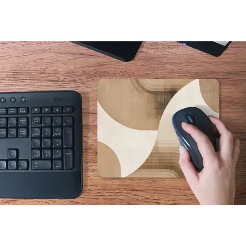 Retro - Geometrische lagen - Aardetinten muismat rubber klein -toetsenbord