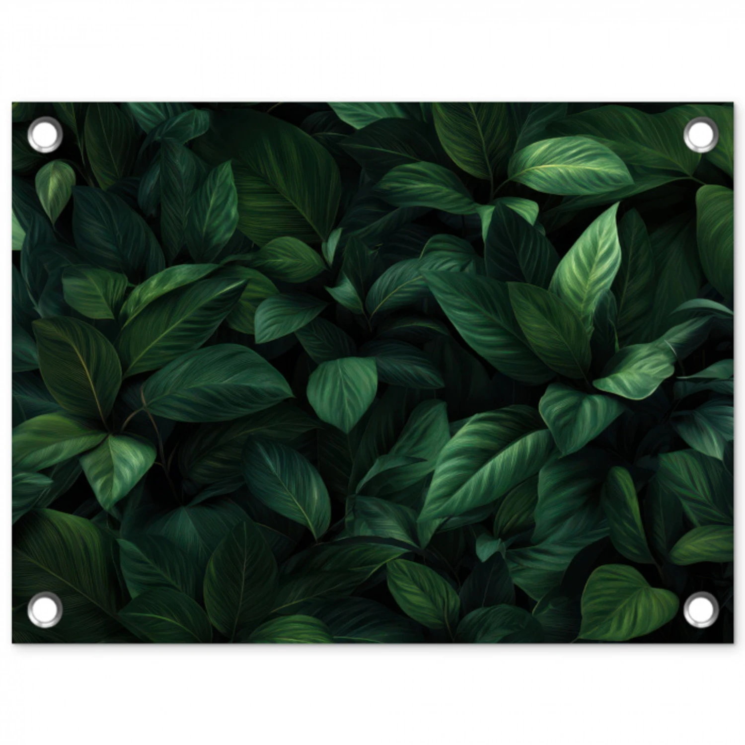 Bladeren - Ovaal - Groen - Nerven tuinposter los doek klein -3d