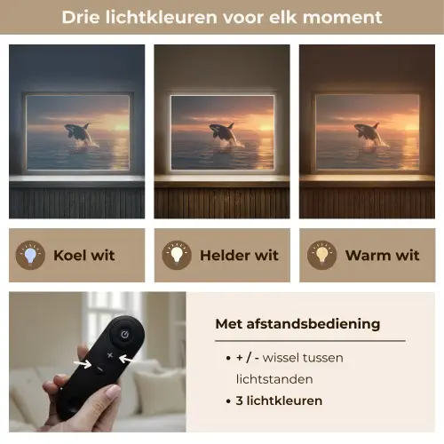Orka - Zee - Zonsondergang Light Box met batterij (Wandlamp) middel -USP_lichtkleurNL