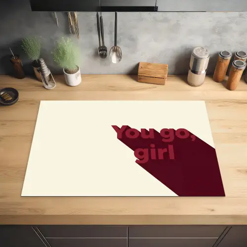 you go girl - 3D - Rood Inductie beschermer vinyl 3mm klein -sfeer5