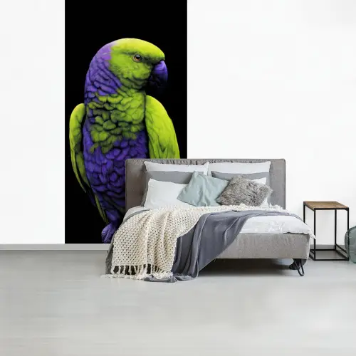 Papegaai - Veren - Opvallend - Groen fotobehang vinyl groot -slaapkamer