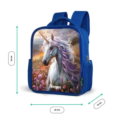 Pastel parelhoorn Kinderrugzak - Blauw middel -productfoto_formaten