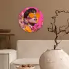 Zonnebril - Oranje - Vrouw - Planten Wandcirkel plexiglas klein -sfeer1