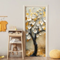 Boom - Bloemen - Goud - Beige deurposter klein -sfeer4